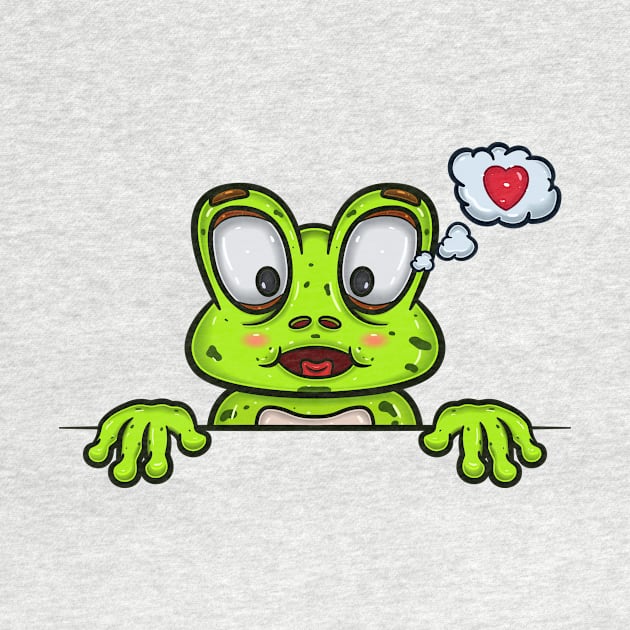 Frog Cartoon With Loving Face Expression by tedykurniawan12